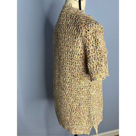 CAbi Pastel Open Crochet Knit Sweater Top Shirt 100% Cotton Multicolor Women’s M - Picture 3 of 9